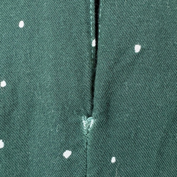 Marine Layer Size Medium Short Dress Forest Green Long Sleeve Polka Dot - Picture 6 of 6